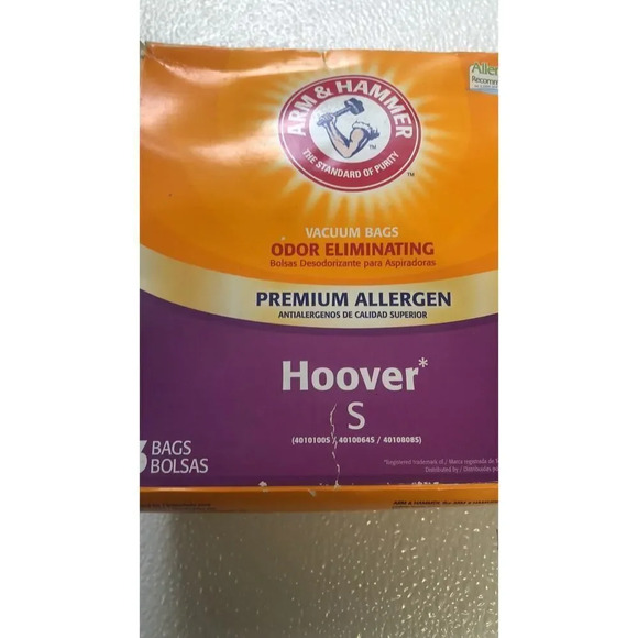 Vacuum HOOVER TYPE S BAG PREMIUM ALLERGEN & ODOR 3 BAGS Arm & Hammer - Picture 9 of 11